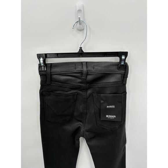 Hudson Jeans NWT Barbara High Waisted Super Skinny Coated Black Jeans // 24 - Picture 9 of 13
